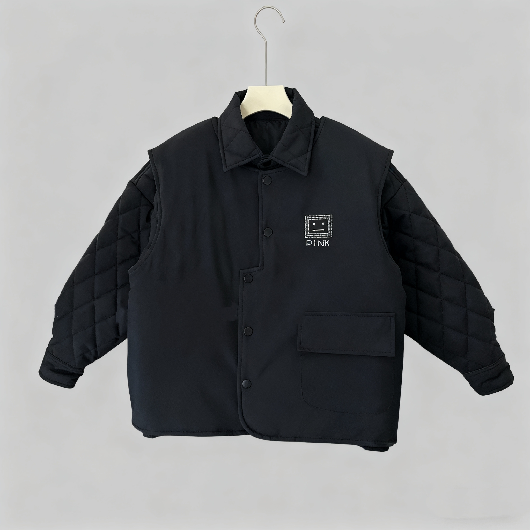 25188儿童两件套设计款棉服马甲男同女童冬季百搭两件套棉服