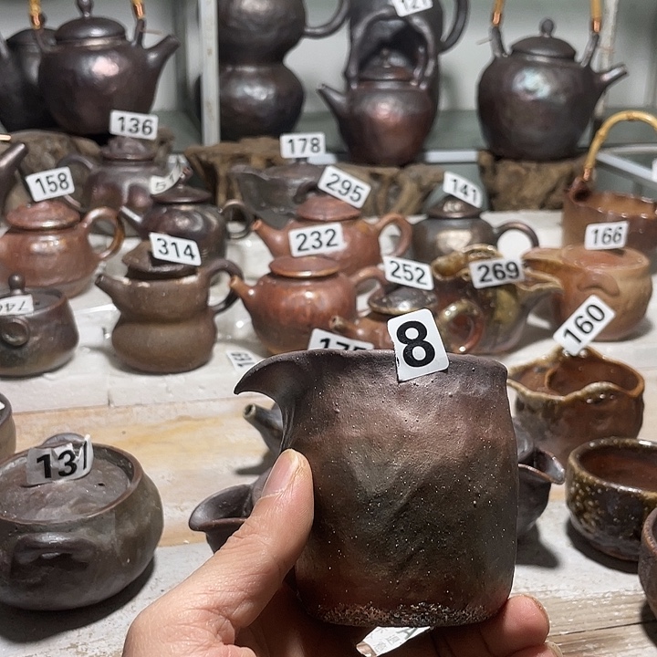 纯手工捏制柴烧茶具