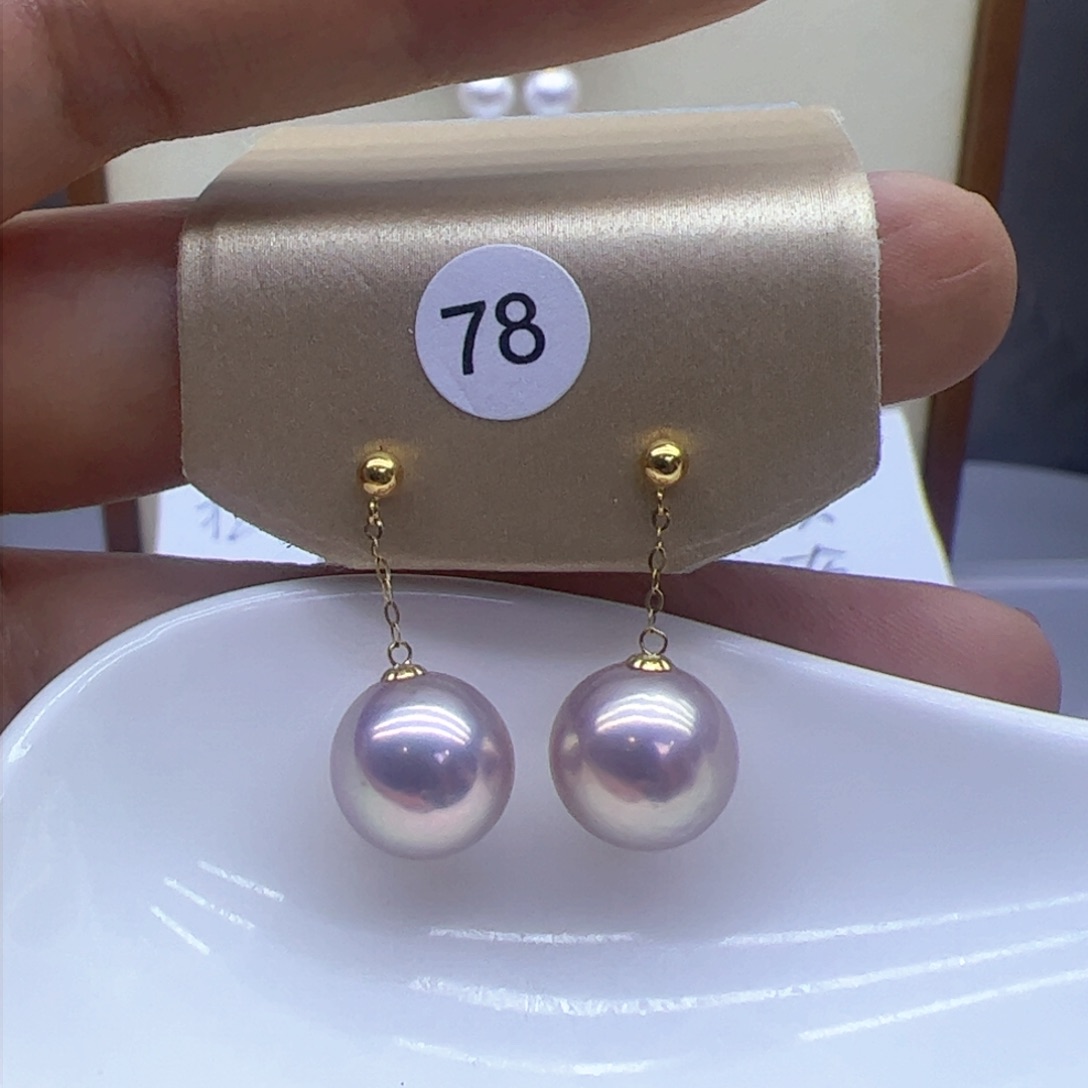 淡水珍珠耳饰18K金镶嵌