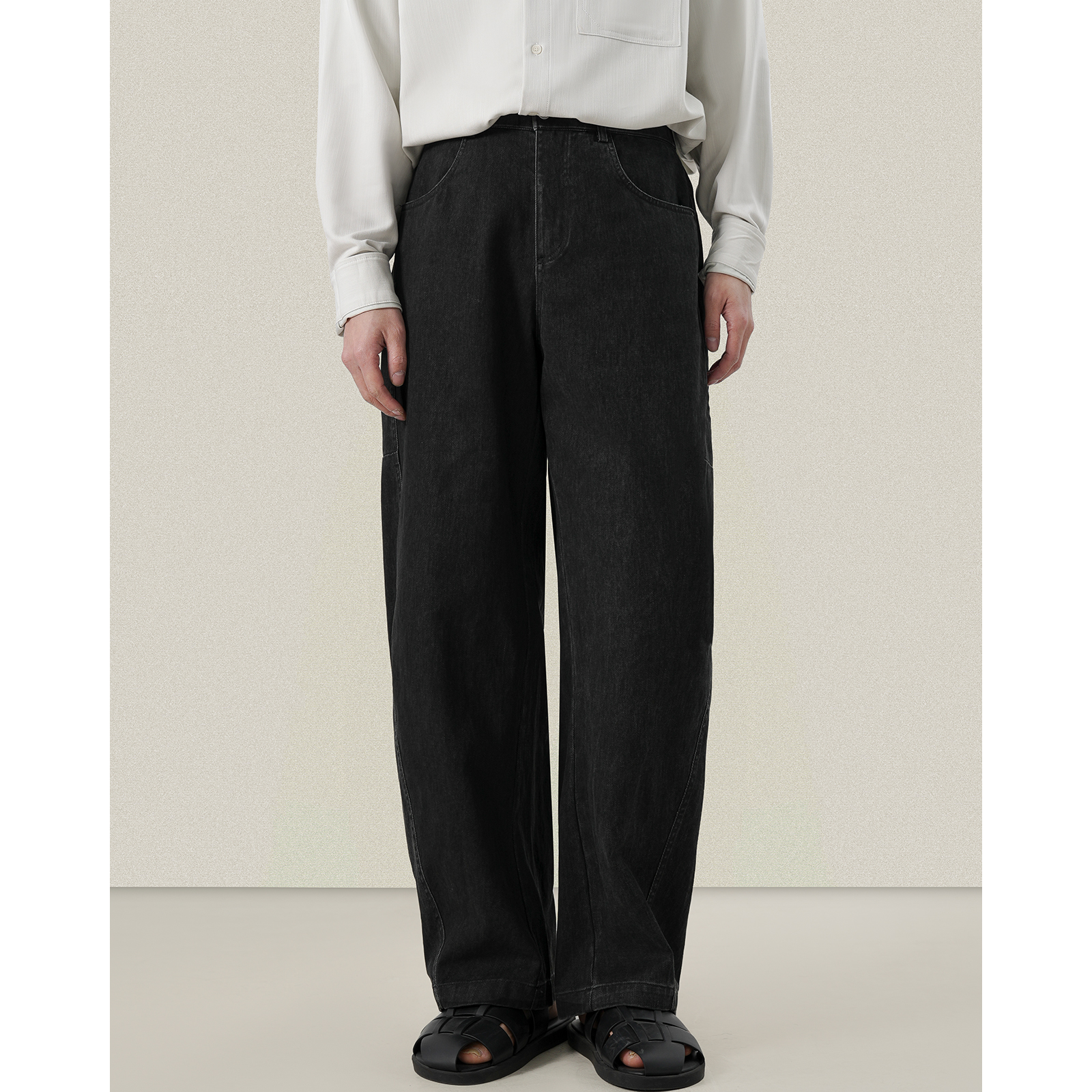 复古做旧宽松水洗牛仔裤男士春秋季百搭潮流痞帅弹力腰休闲裤