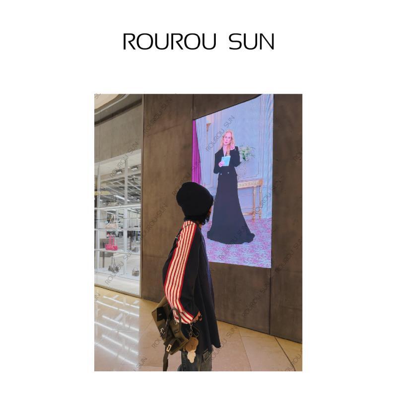 27593早秋款女装韩系休闲街头彩条圆领长袖卫衣百搭潮牌