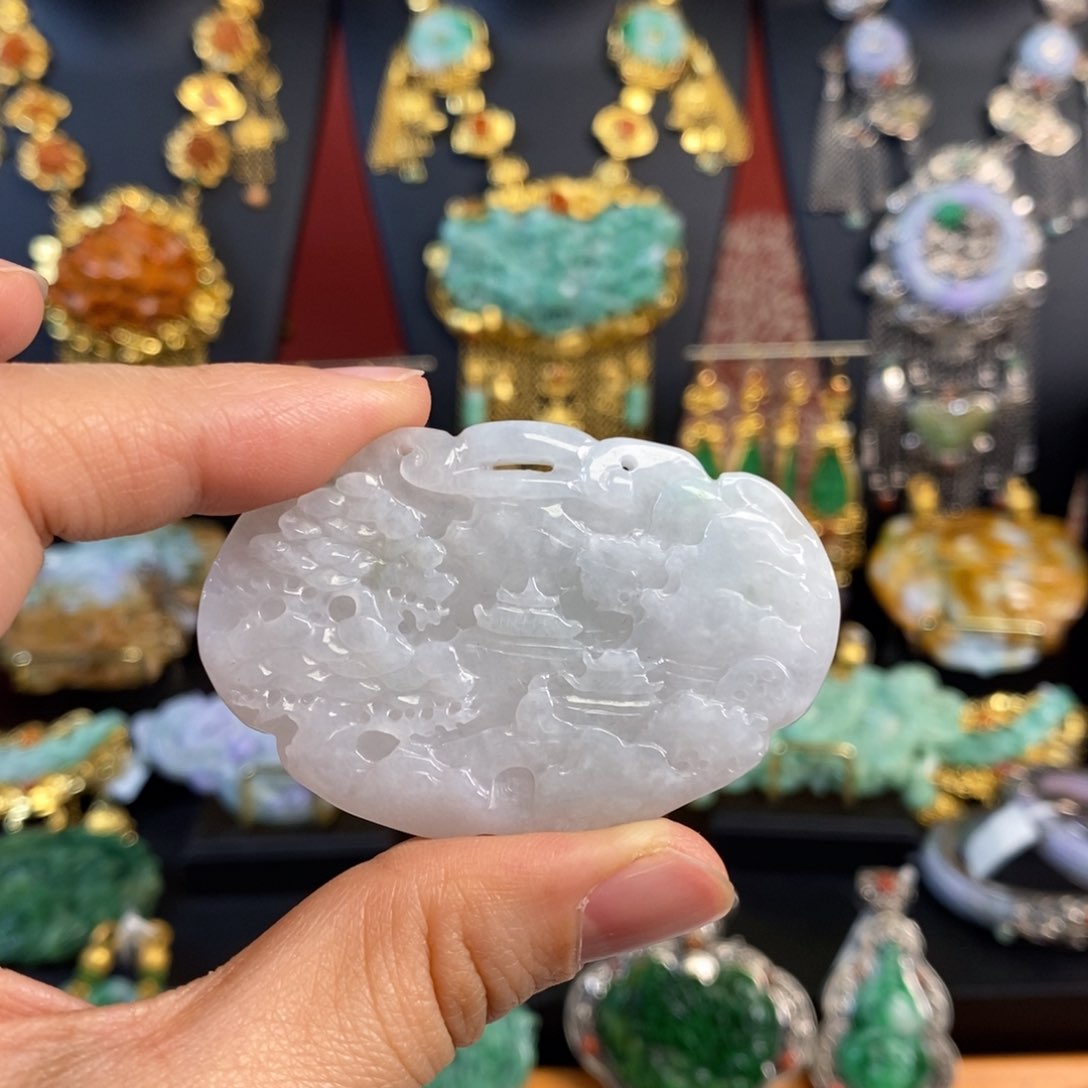 翡翠颈饰未镶嵌Y****g吊坠 炸价