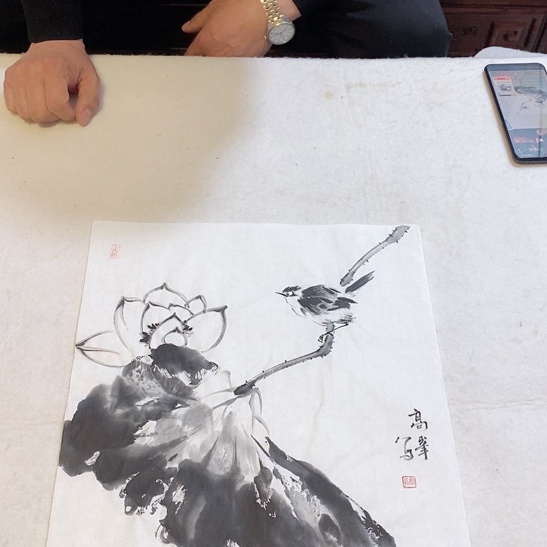 国画高峰手绘写意画