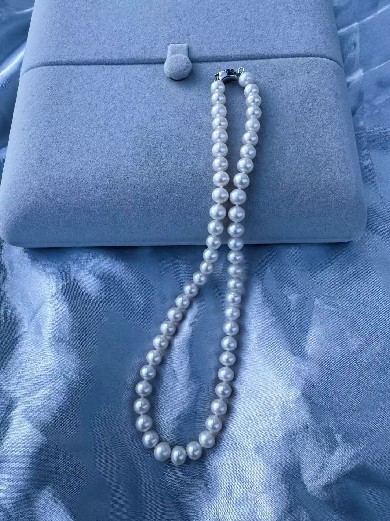 8 - 9mm淡水近圆无核珍珠时尚百搭气质白色仙女简约长链