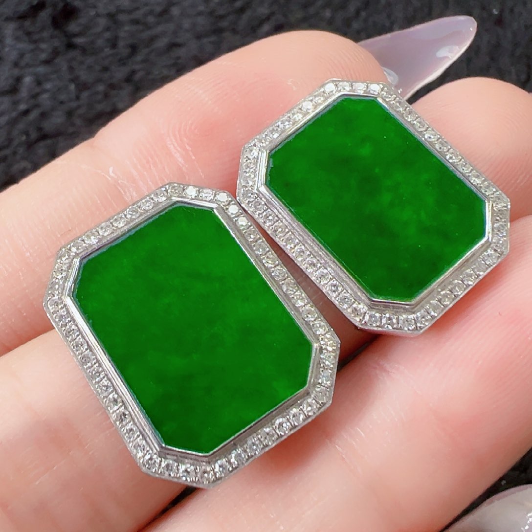 翡翠耳饰18K金镶嵌【周末福利款】签收后24小时鉴赏期