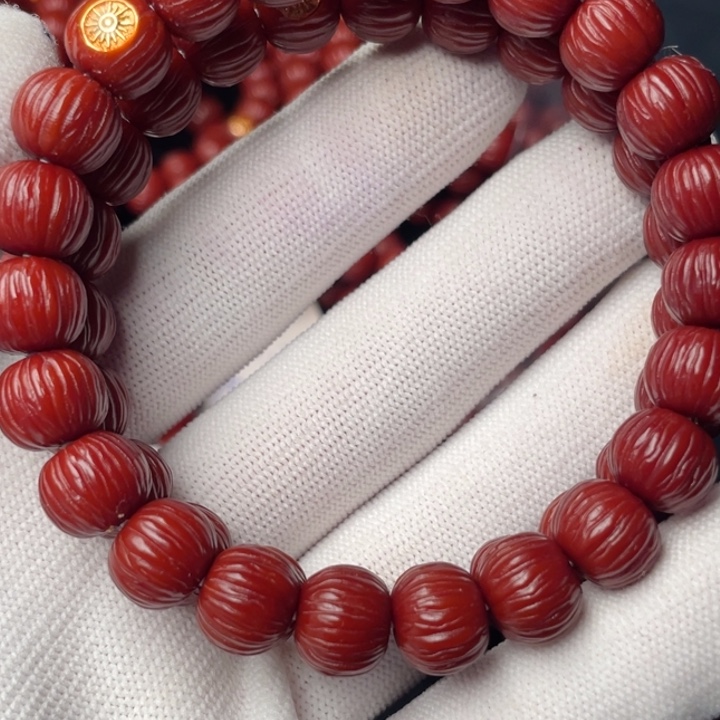 逆***行猴头核桃手串911顺纹