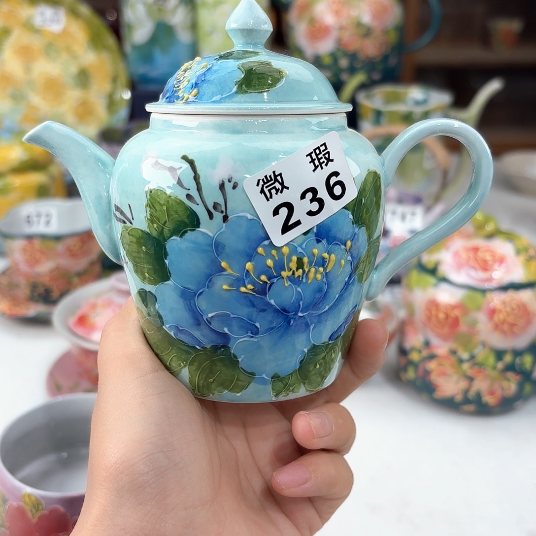 景德镇手绘高温釉下彩陶瓷茶具