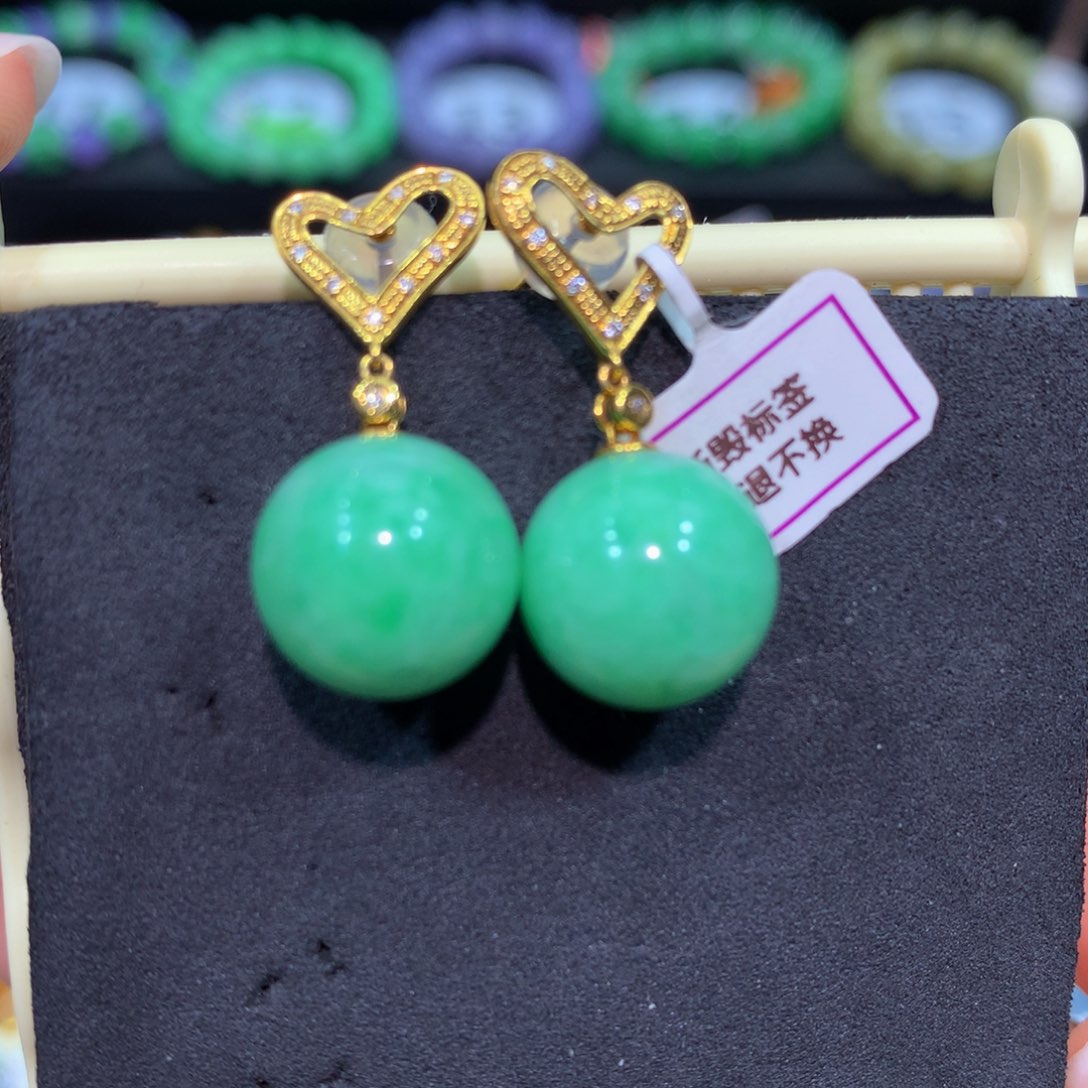 翡翠18K金镶嵌手链翡翠