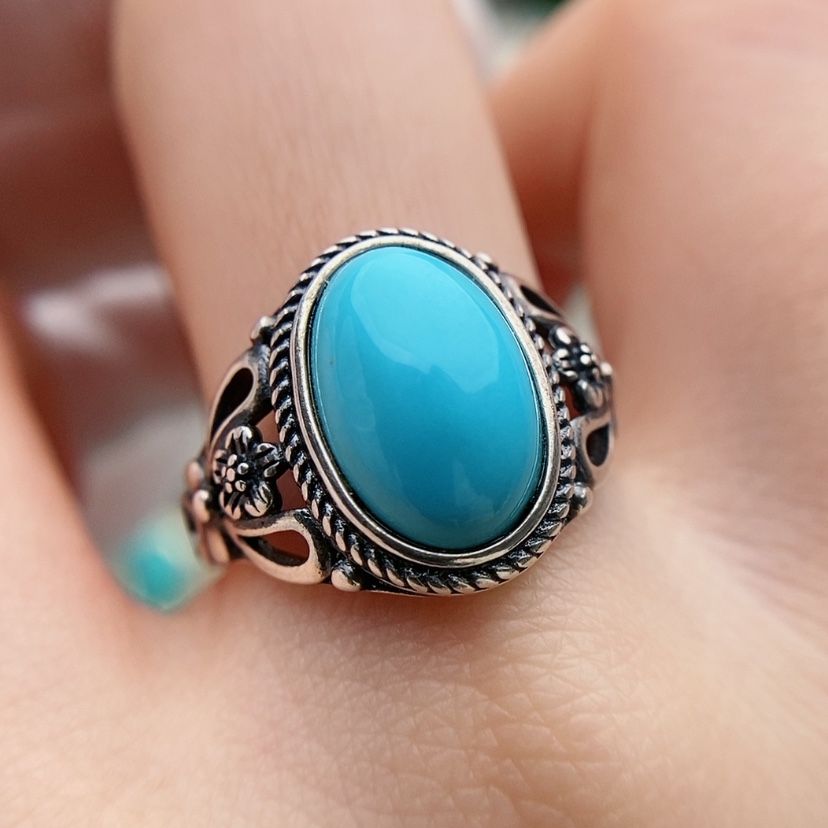 【闪购商品】绿松石原矿绿松石银S925镶嵌