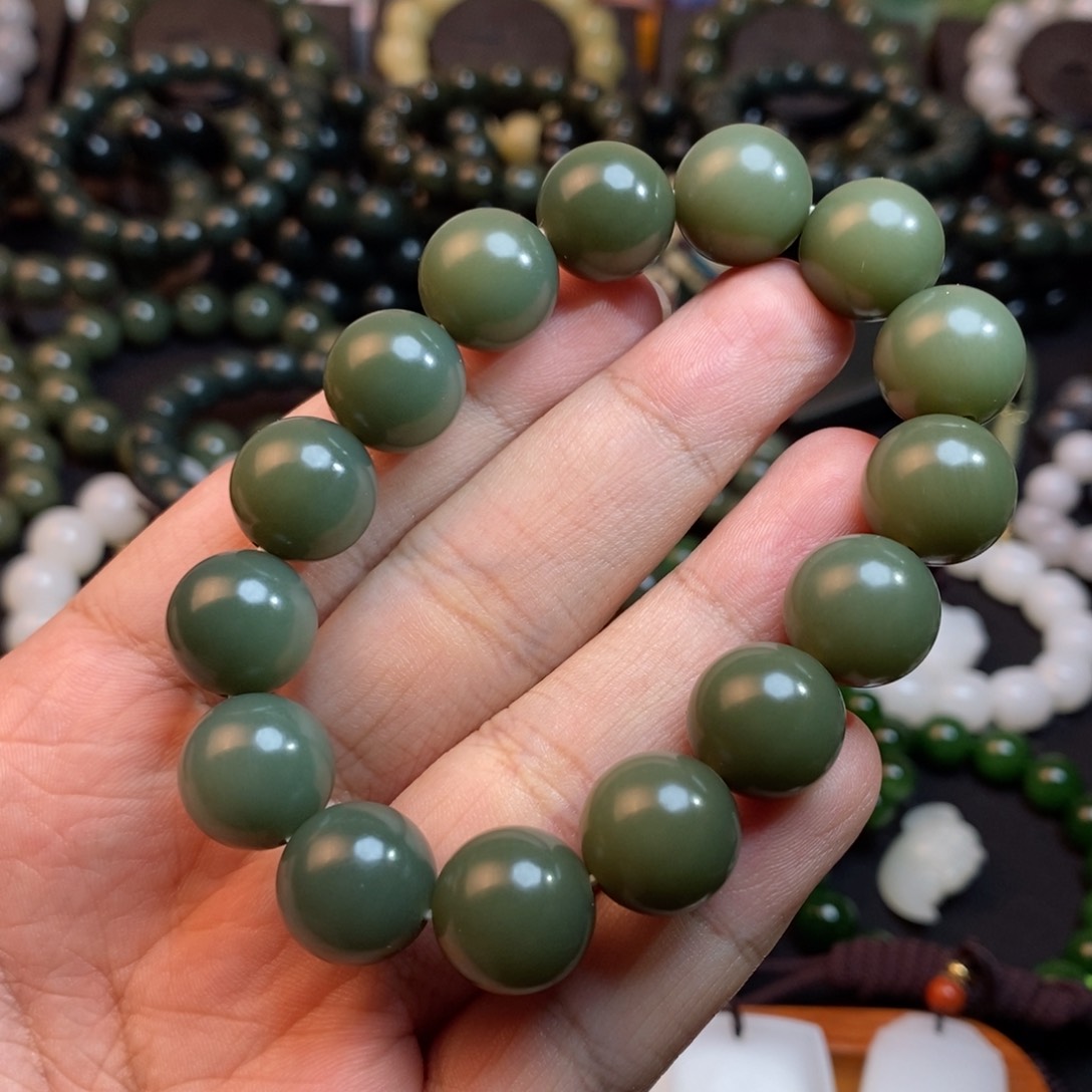 和田玉手串未镶嵌@*木