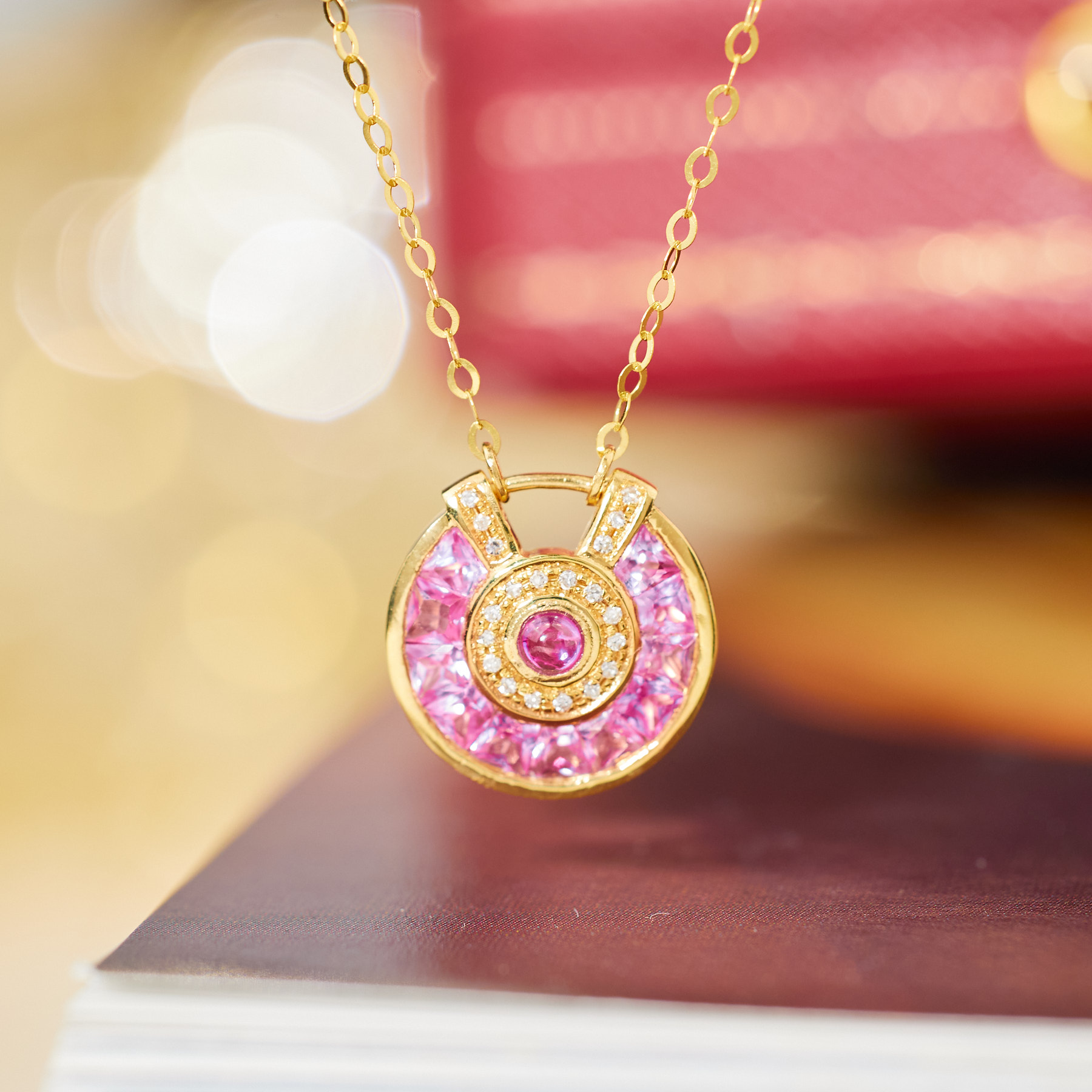 【歪歪】曼安*彩蓝宝石项链*18K金镶嵌U7922