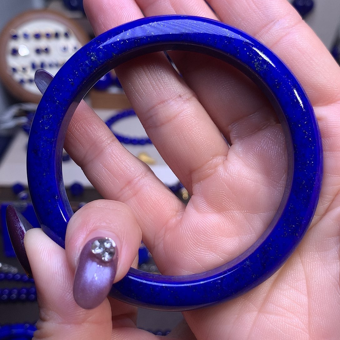 风***铃青金石未镶嵌61.8手镯克莱因蓝