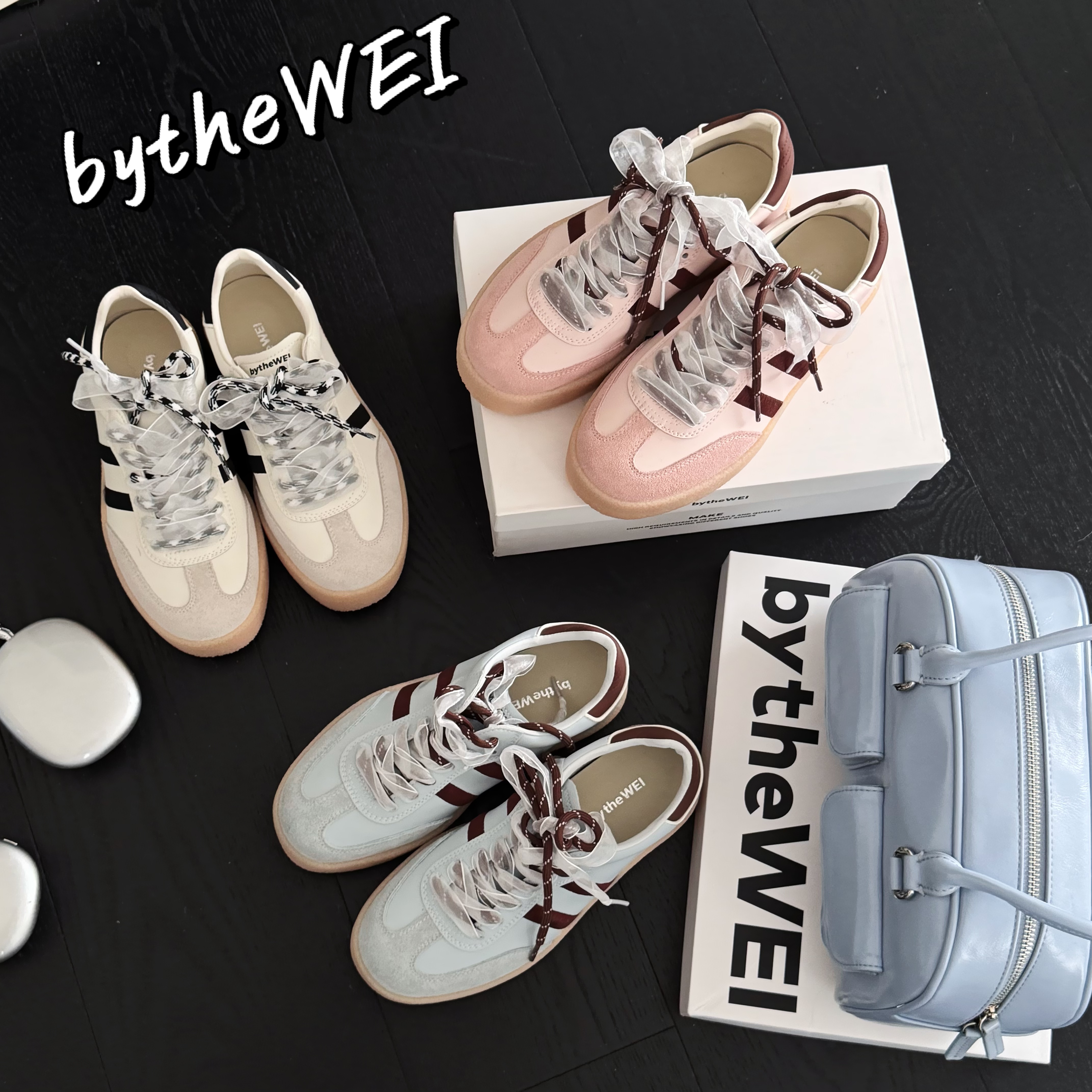 bytheWEI【欧若风德训】2025春夏新款欧若风彩色德训鞋女休闲鞋ins