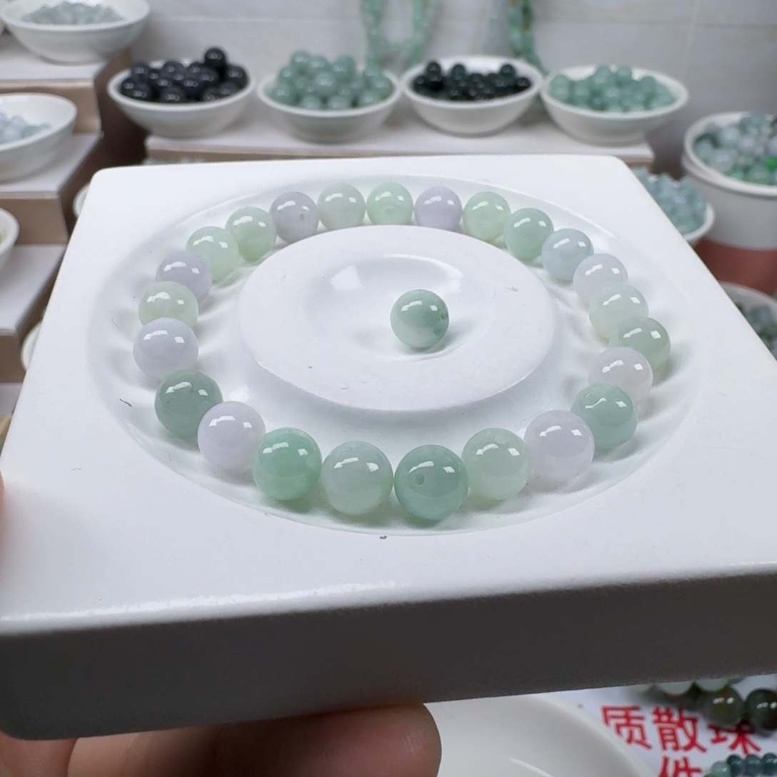 翡翠未镶嵌手链缅甸翡翠A货卡7.5mm