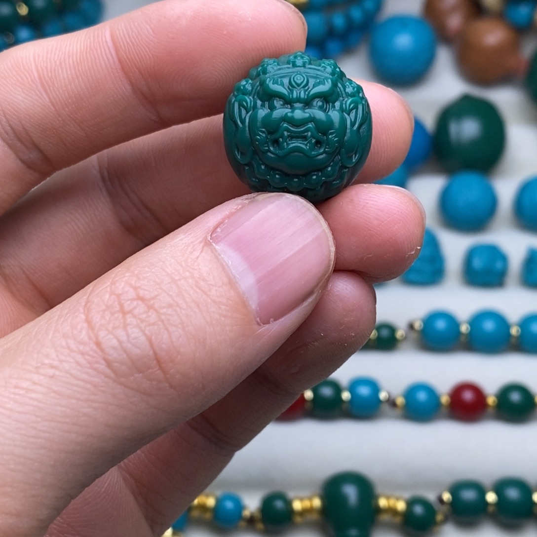琉璃/树脂/塑料类老油绿卡19大黑天圆珠