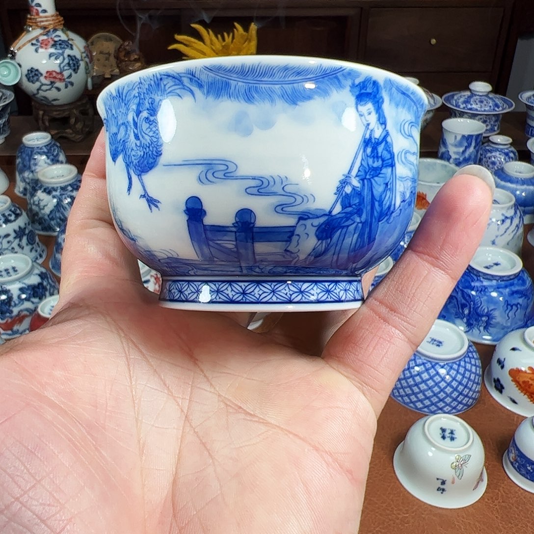 （陶月楼）吹箫引凤图炉式杯