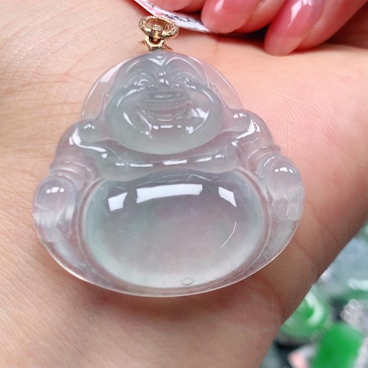 翡翠颈饰18K金镶嵌天然翡翠