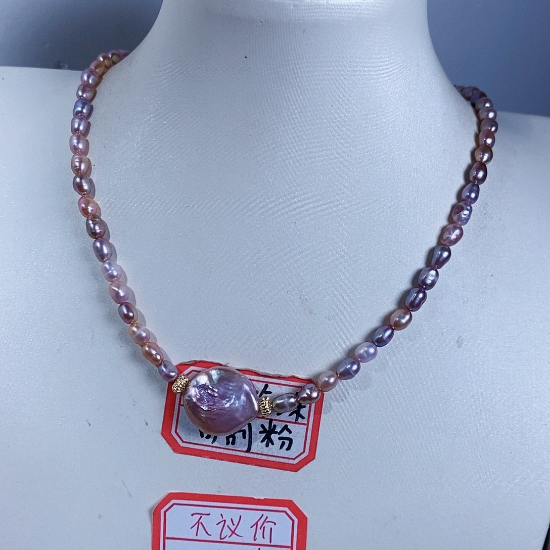 淡水珍珠颈饰银S925镶嵌