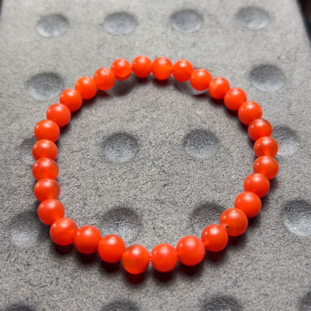 南红玛瑙南红手串尺寸0.65m m未镶嵌