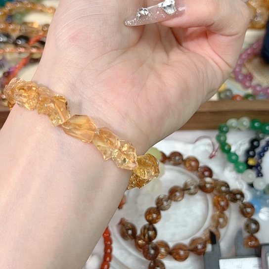 黄晶手链未镶嵌随性