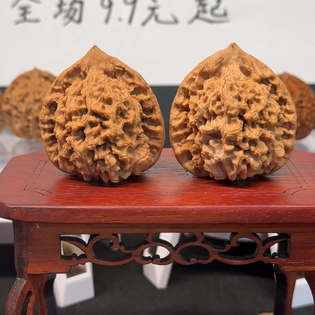 ～****文玩核桃把件47尺王勇官帽全品无药无修原生态