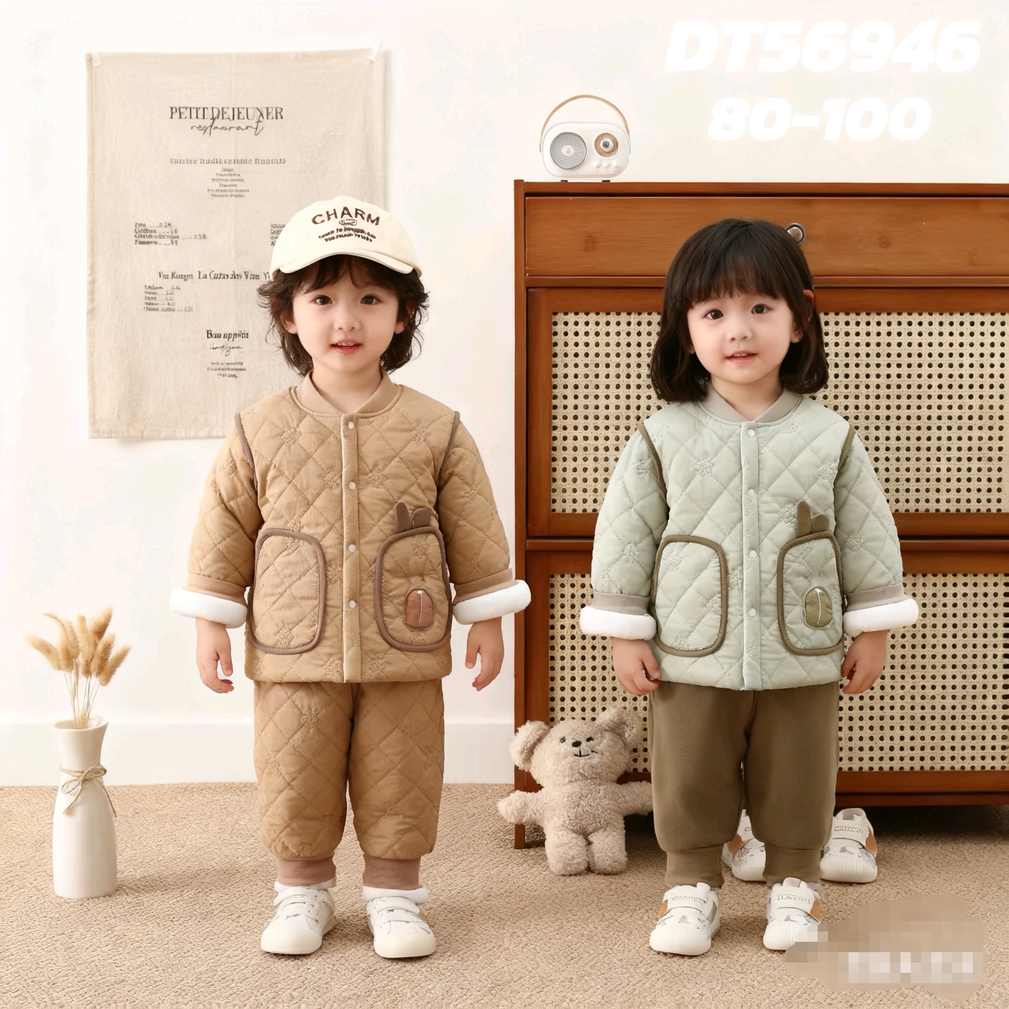 婴幼儿中厚棉衣套装分体棉服男女宝宝新款保暖外套洋气儿童外出服