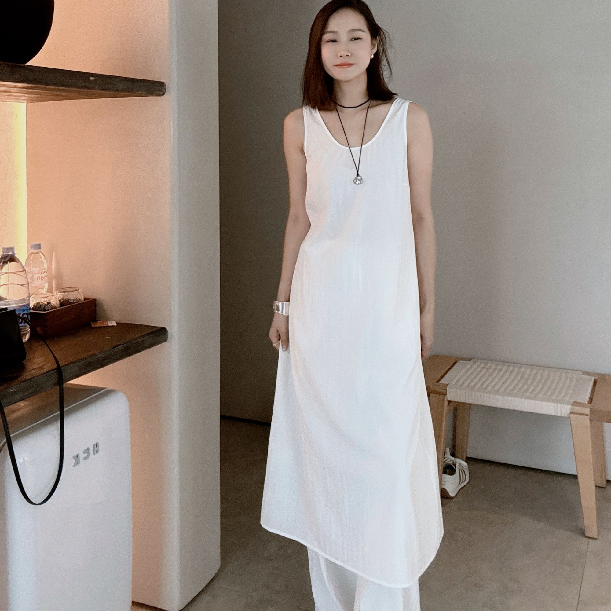 【丽姐女装】极简美学｜凉气背心连衣裙 舒适质感气质背心裙Q51117