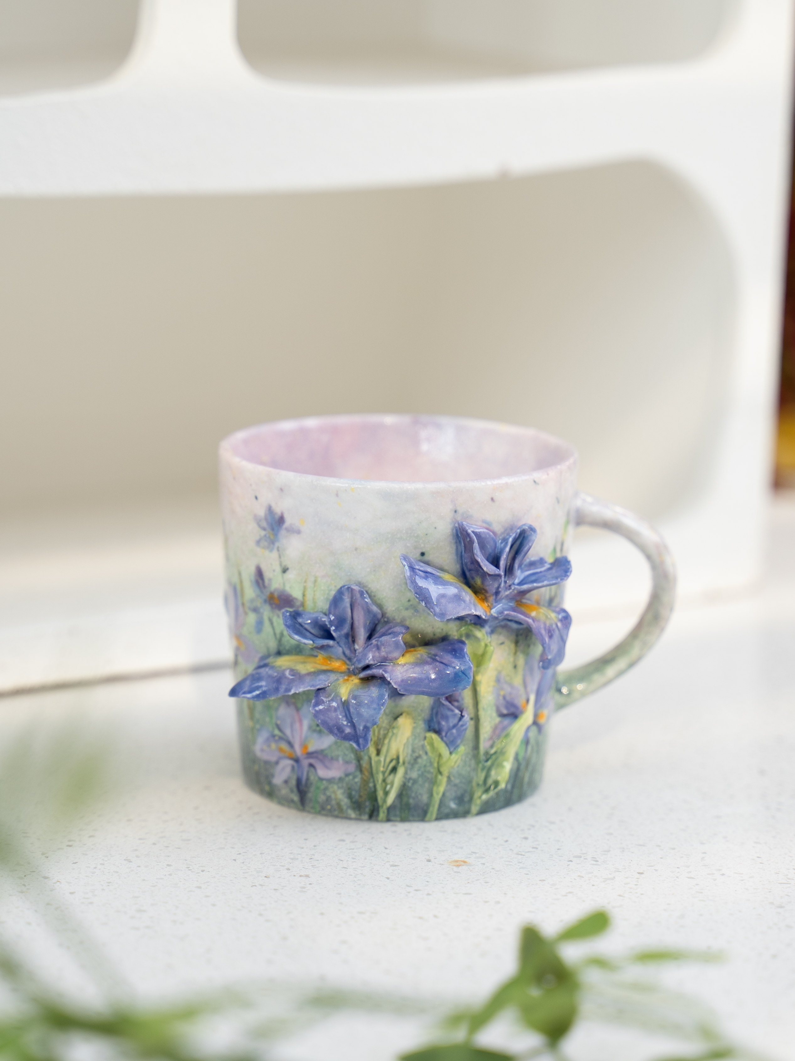 阿瑶 | 梦幻鸢尾花立体马克杯陶瓷杯