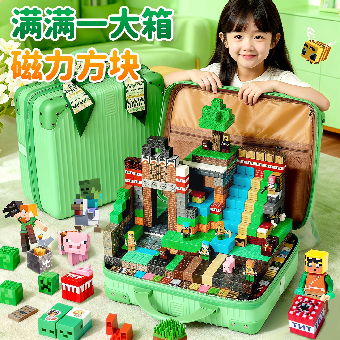 我的世界磁力方块积木全套正版儿童益智拼装磁吸铁小玩具男孩拼图