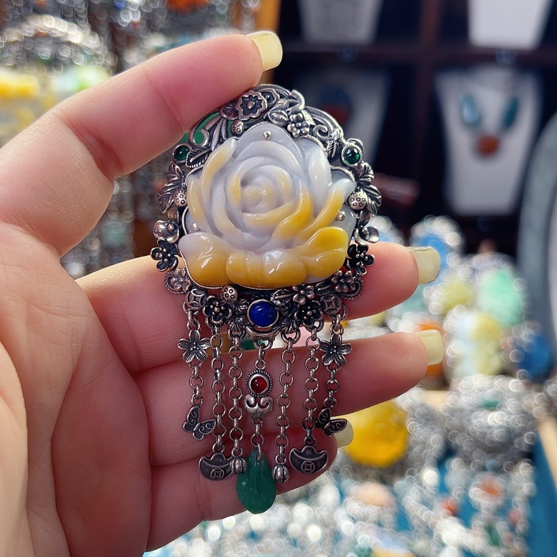 翡翠未镶嵌戒指/指环国风