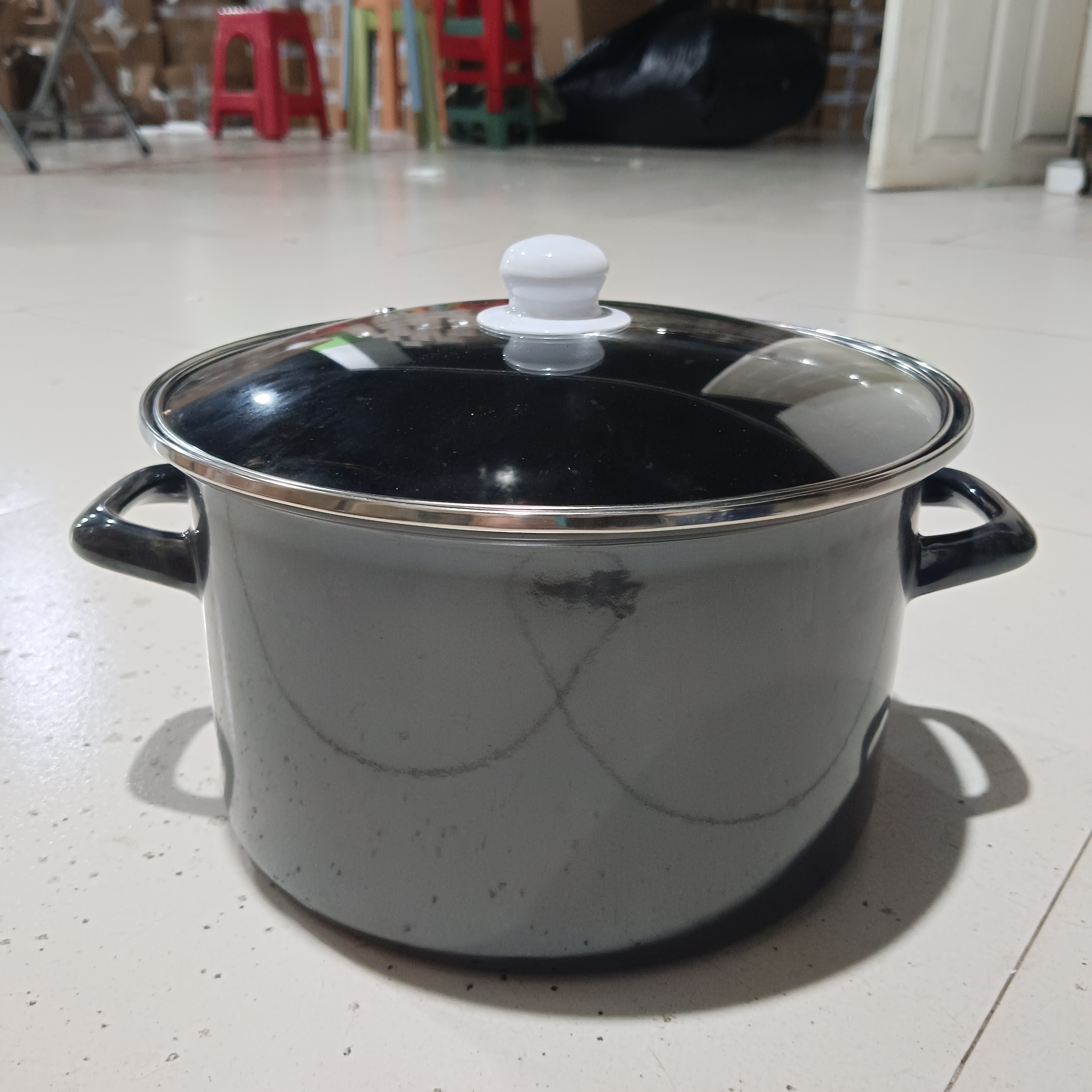 26口径新搪瓷黑高桶锅瑕疵处理随机发