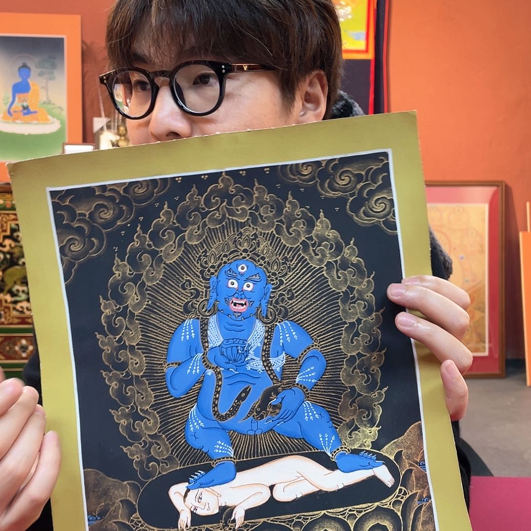 装裱画22×30黑财纯手绘