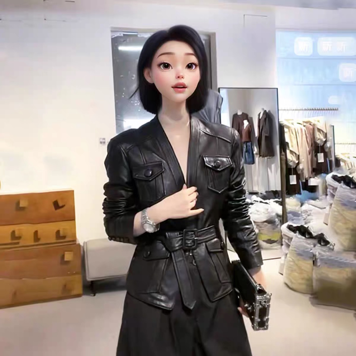 海宁2025春秋新款爆款皮衣外套女高级感小个子真皮绵羊皮短款进口
