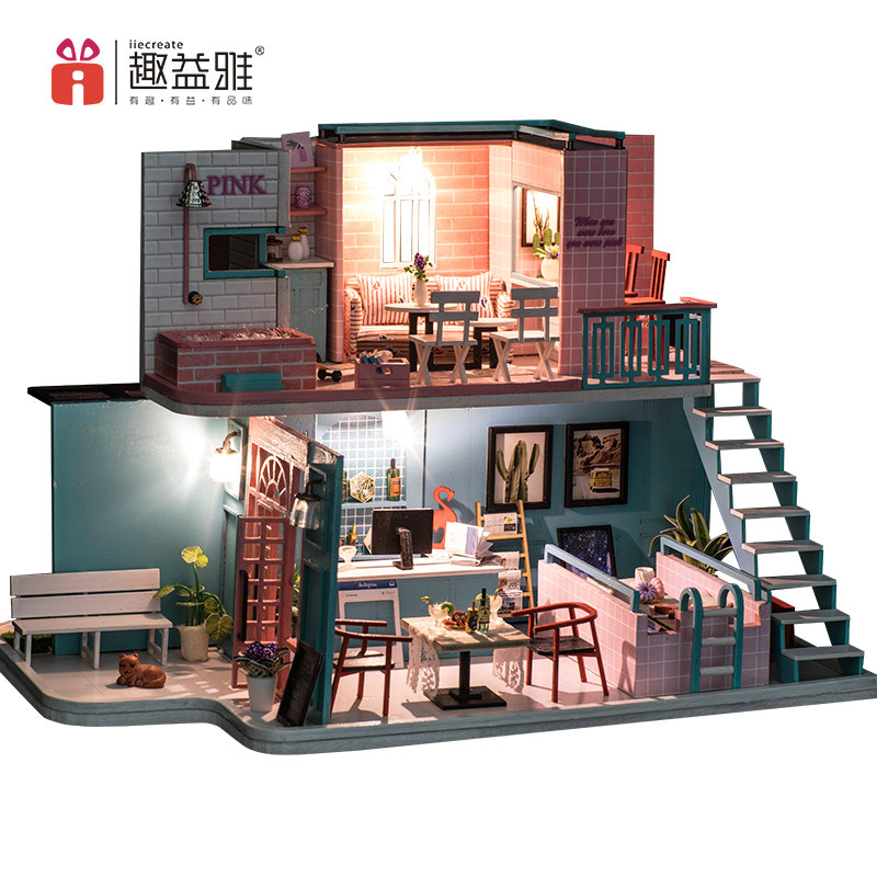 diy小屋 手工网红店房子 模型拼装玩具创意生日礼物女-中