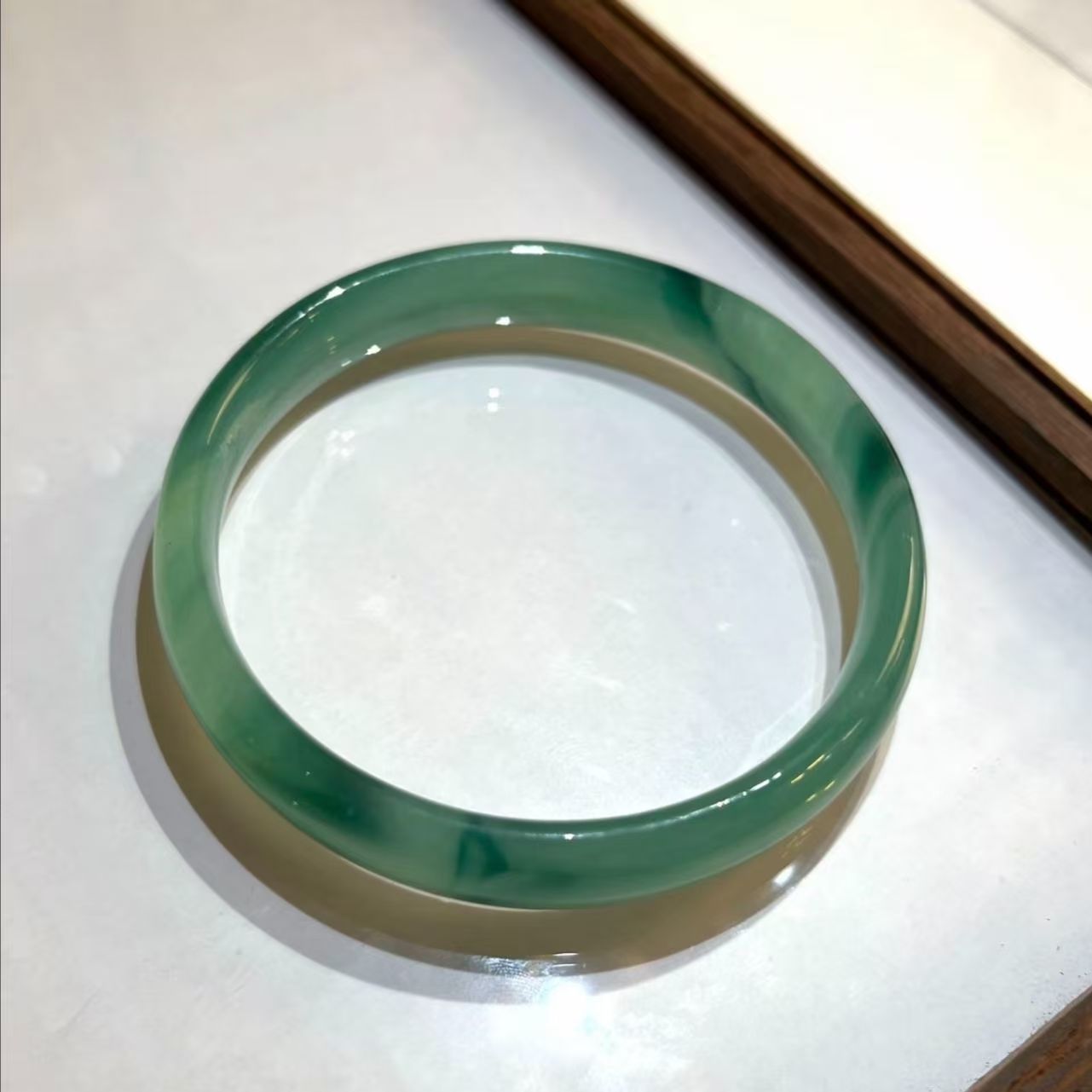 非金属玻璃手镯  高端灰谷手镯简约时尚百搭高冰透贵妃镯国风优雅