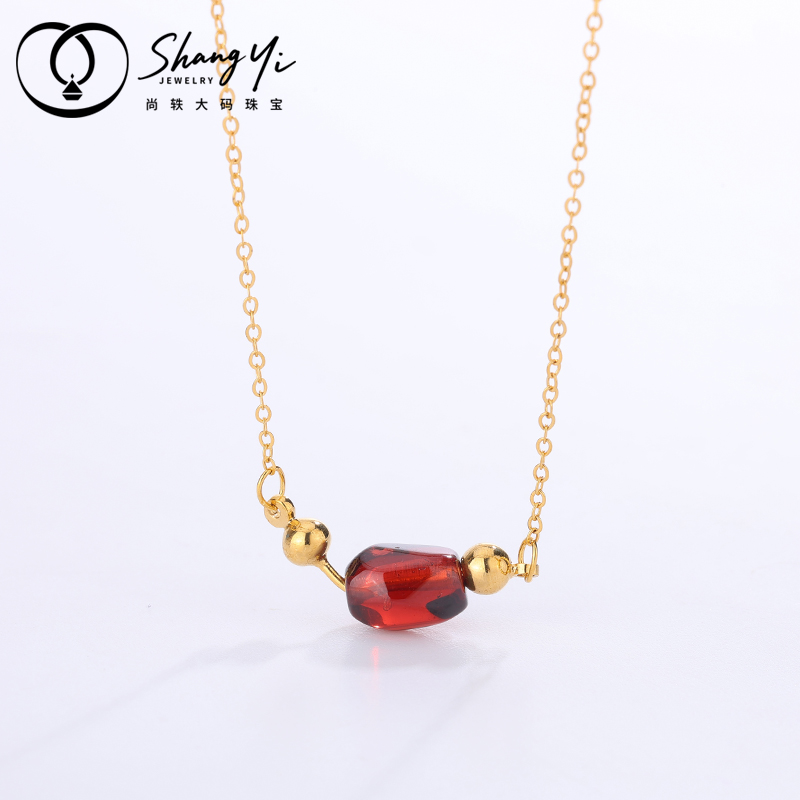 XL069尚轶大码饰品【红韵】时尚气质百搭石榴石项链