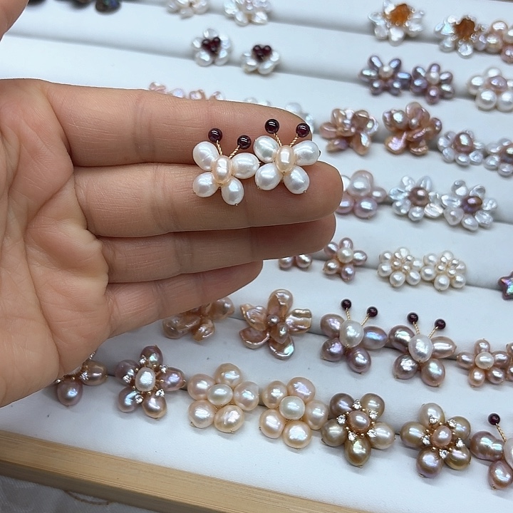 淡水珍珠发饰银S925镶嵌