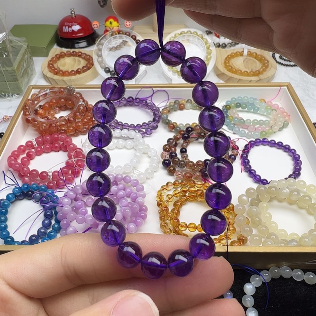 紫晶手串未镶嵌紫水晶