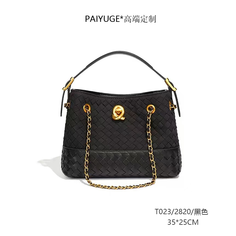 T023/2820/黑色 高端定制时尚女士手提包单肩包斜挎包2820