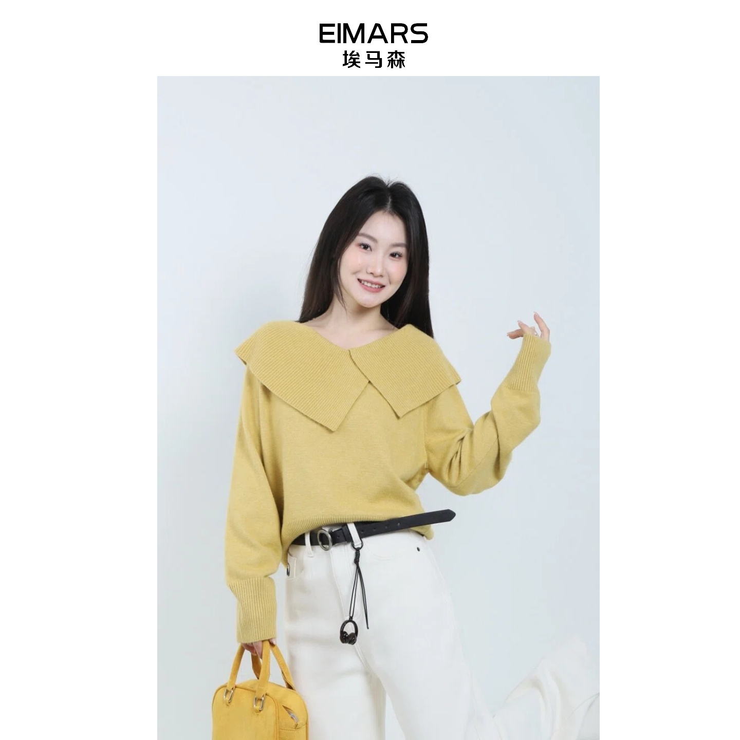 EIMARS埃马森韩系不规则领口软糯毛衣21243033