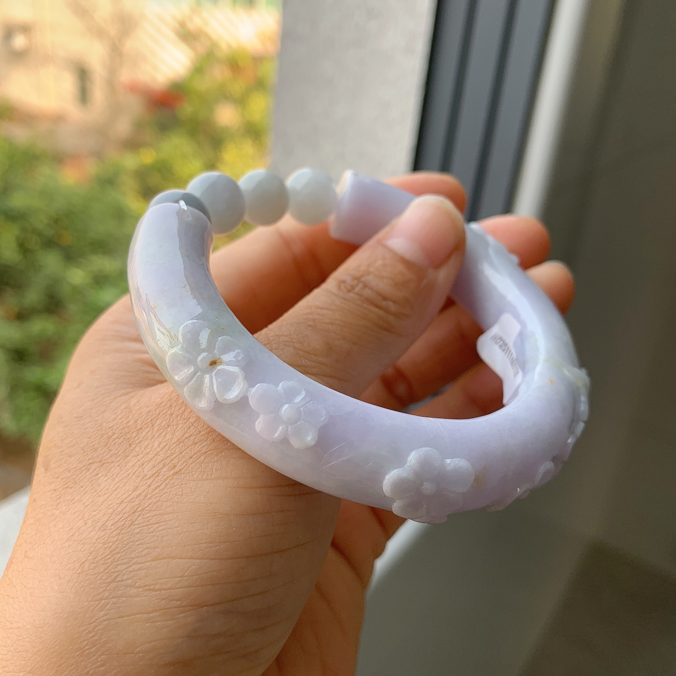 A货紫色开口手镯56.8-13.7-12.4少女手工甜美