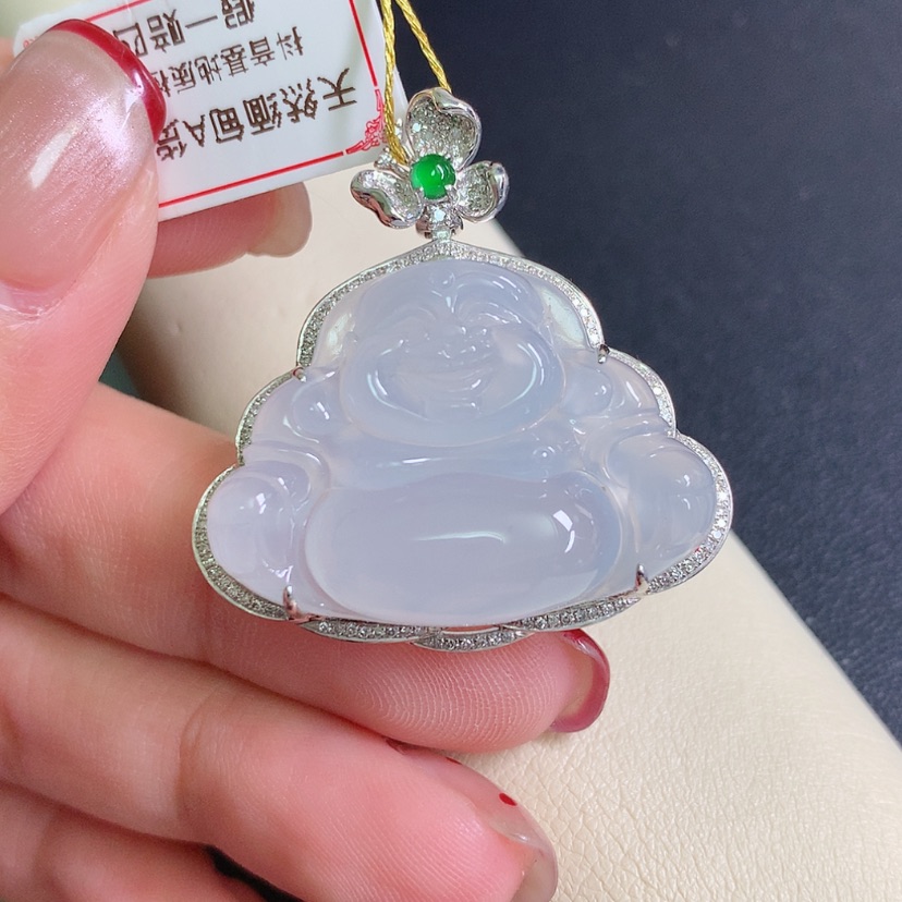 【闪购商品】翡翠颈饰18K金镶嵌佛公