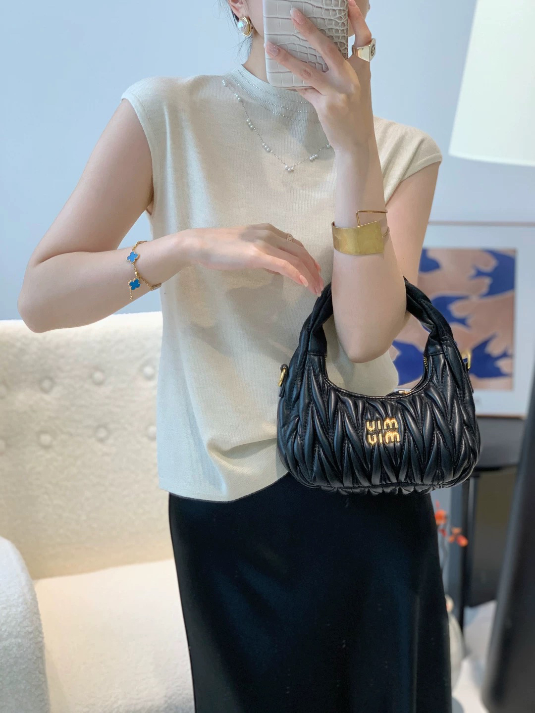 【直播间同价】纯色女装复古港风烫钻针织衫针织毛针织衫套头无袖女