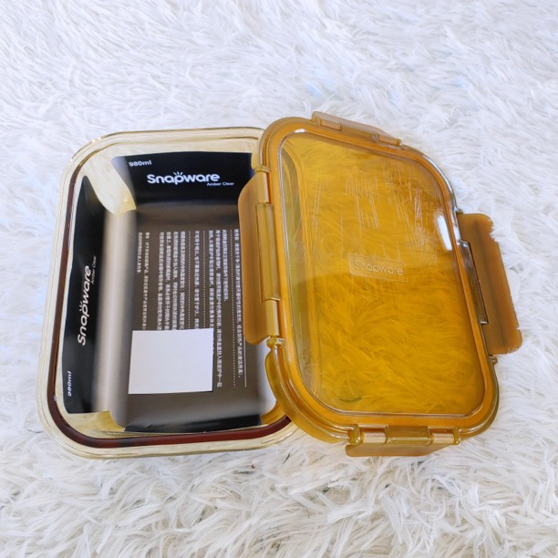 出美 琥珀 长方形980ML 保鲜盒2支  19.8*14.9*6.3㎝