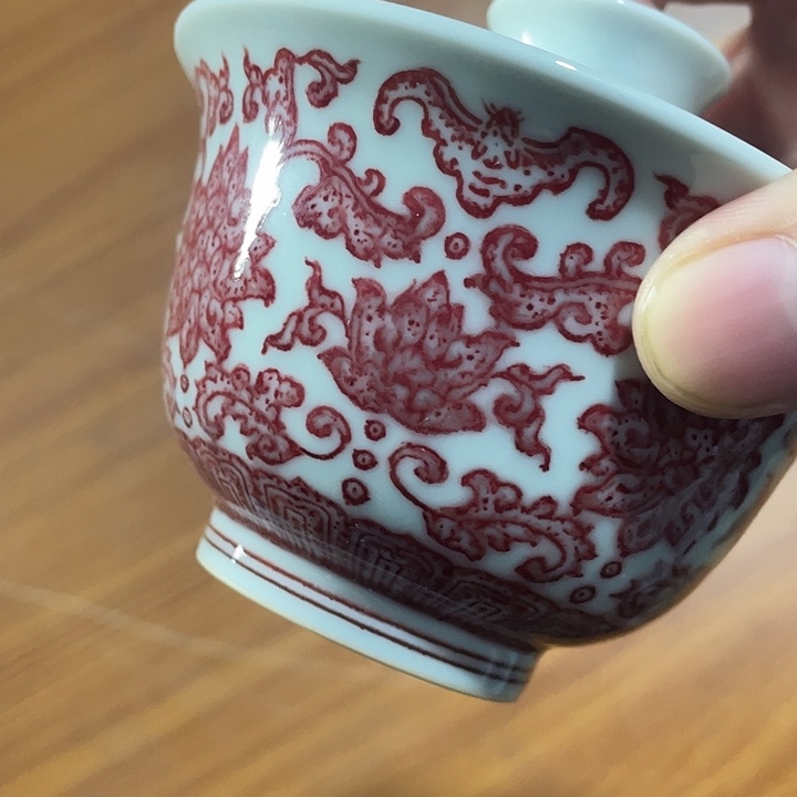 九***如青花釉里红主人杯