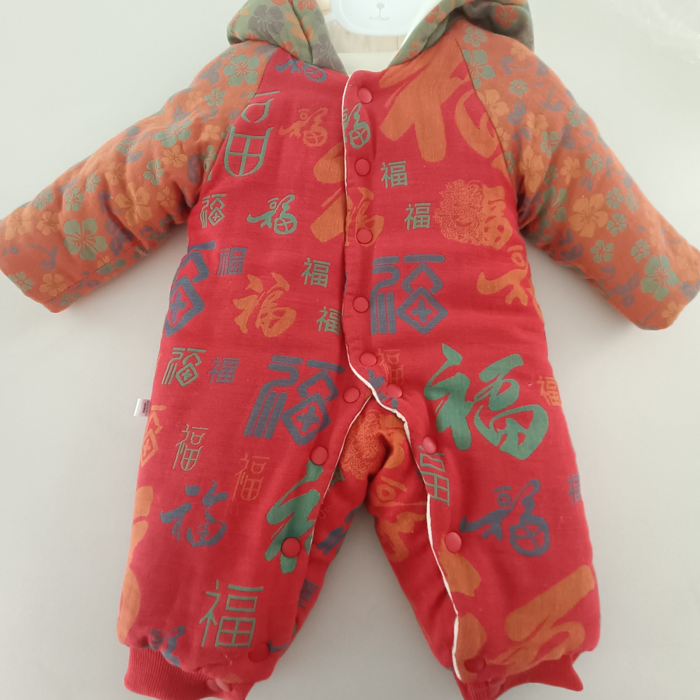 男童女童通用爬服哈衣婴儿单排扣冬装休闲冬季棉花手工棉衣婴儿