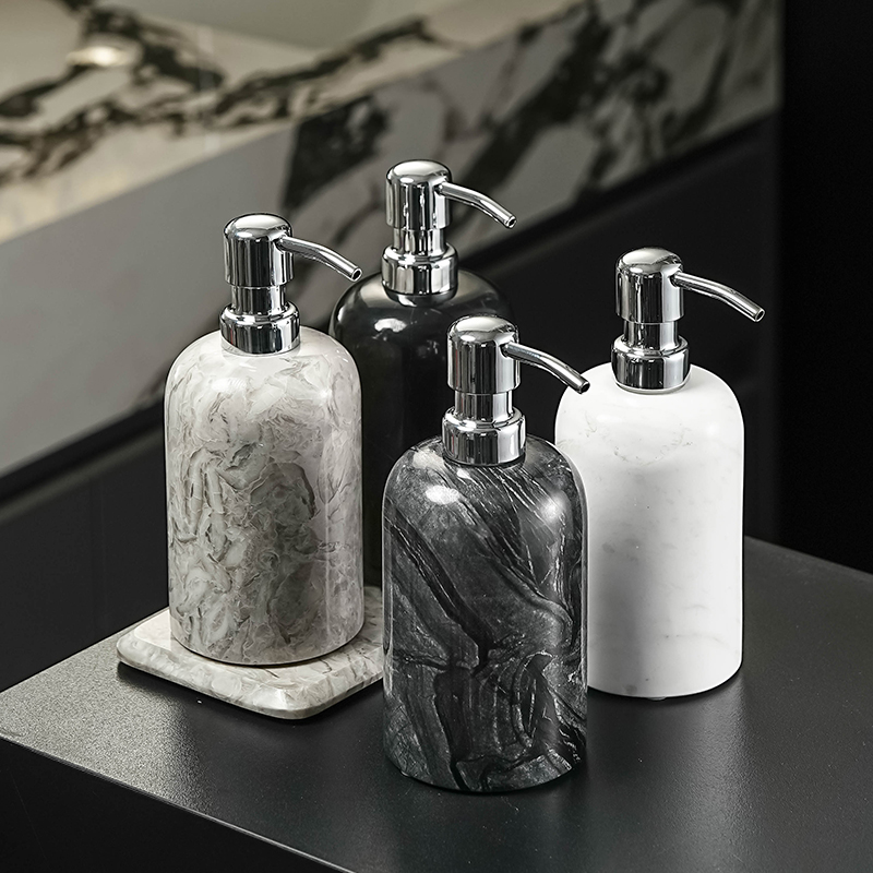 简约大理石乳液器酒店风洗手液瓶子沐浴露洗发水按压分装空瓶组合