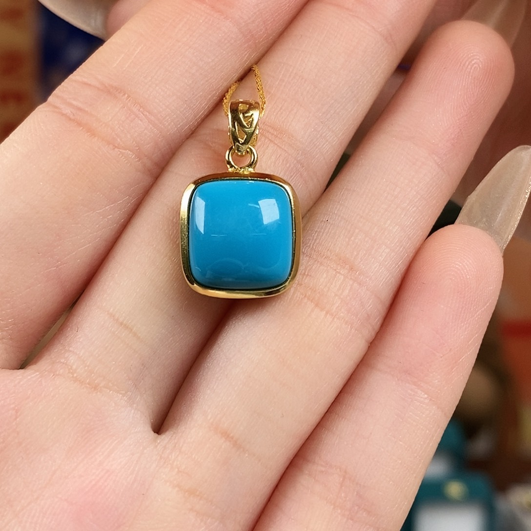 绿松石银S925镀金镶嵌珠宝奇石