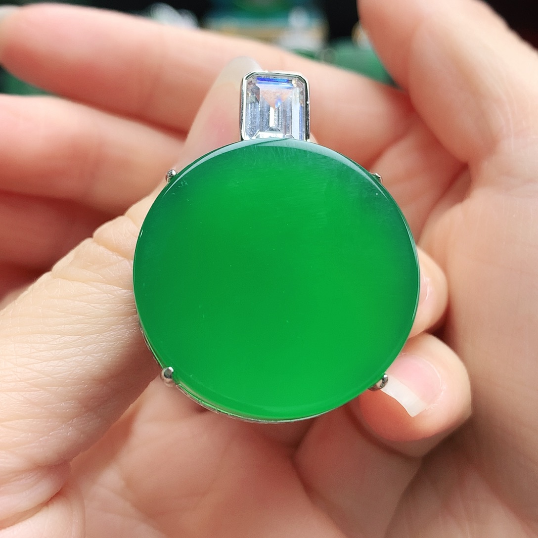 玛瑙/玉髓吊坠银S925镶嵌