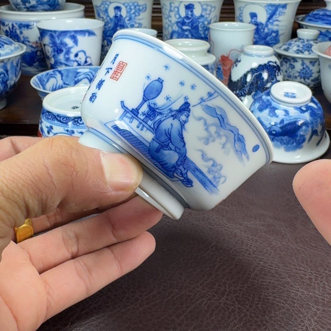 千***然瓷片当代景德镇陶瓷手绘茶具